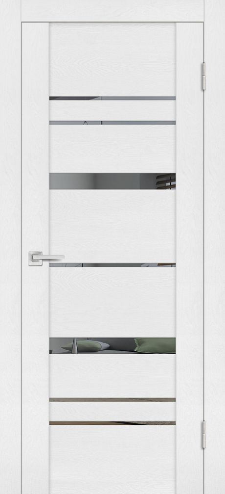 PST-2 soft-touch, белый ясень 900*2000 стекло зеркало тонированное