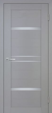 Деко-18 nanotex soft, серый тик 700*2000 стекло белый сатинат