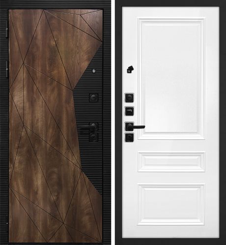 ДМ Лофт-2 шагр,черн,замкиKale(СБ101 Дуб коньяк,пат,кварц/Smalta-06 Ral9003 Белый) 960Л