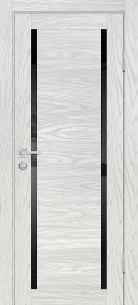 PSM-9 PP дуб скай бежевый, 700*2000 стекло черый лакобель