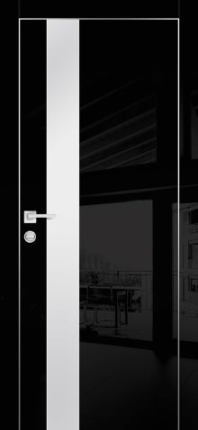 HGX-10 PET черный глянец, 550*1900 стекло белый мателак /врезка под петли и замок AGB/