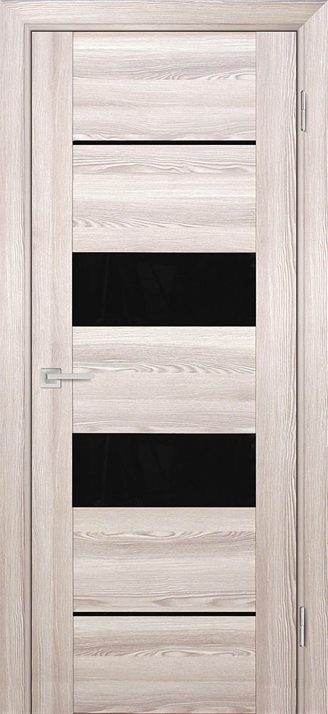 PSK-6 nanotex, ривьера крен-экрю 550*1900 стекло Черный лакобель