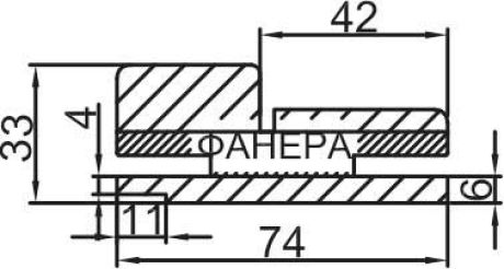 Коробка прямая сендвич PP, орех пасадена 74*33*2070, телескоп с уплотнителем