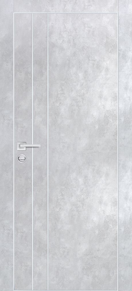 PX-14 PP серый бетон, 600*2000 молдинг /врезка под петли и замок AGB/AL кромка с 4-х ст