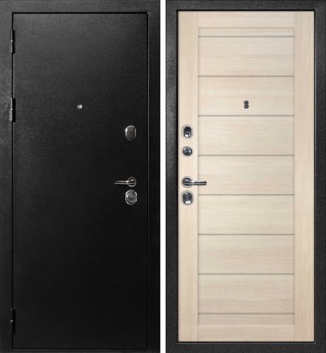 ДМ С-1 титан, замки Гардиан (металл гладкий/ ТЕХНО 708 nanotex капучино) 860 Л