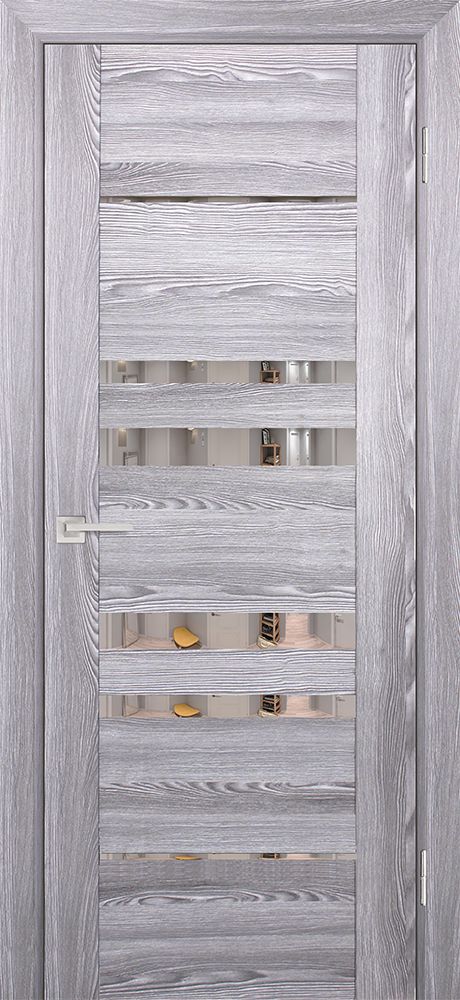 PSK-4 nanotex, ривьера грей ДП2000х900 стекло зеркало светлое