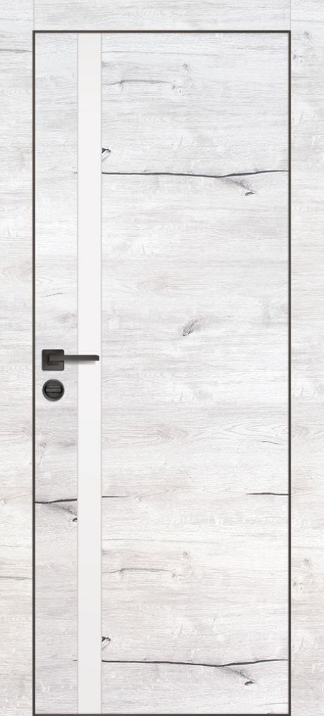 PX-8 PP дуб арктик, 900*2000 белый мателак /врезка под петли и замок AGB/ черная кромка с 4-х ст