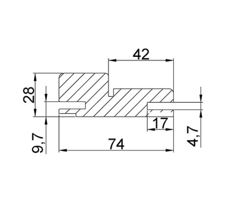 Коробка прямая МДФ PVC, дуб сан-томе 74*28*2070, телескоп с уплотнителем