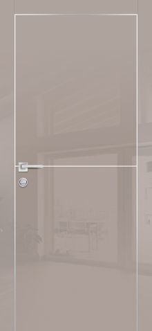 HGX-19 PET латте глянец, 600*2000 Al-молдинг 5мм/врезка под петли и замок AGB/ Al-кромка с 4-х сто