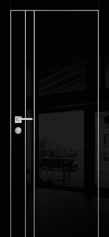 HGX-20 PET черный глянец, 600*1900 Al-молдинг 5мм/врезка под петли и замок AGB/ Al-кромка с 4-х ст