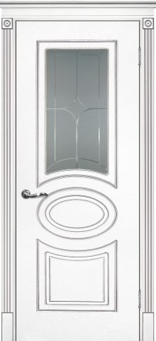 Smalta-03 ДО 900*2000  Ral9003 Белый, патина серебро, глубокий пескоструй / ИД/
