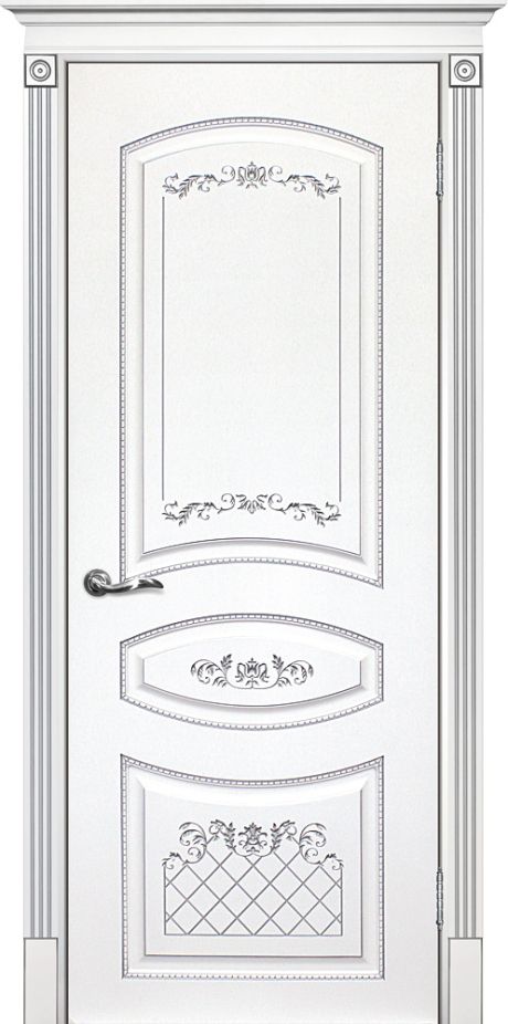 Smalta-05 ДГ 900*2000  Ral9003 Белый, патина серебро /ИД/