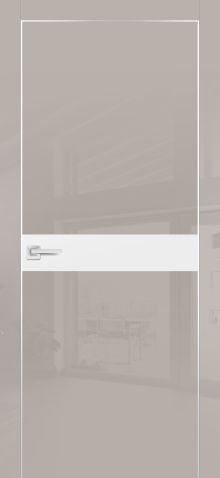 HGX-13 PET латте глянец, 700*2000 стекло белый мателак /врезка под петли и замок AGB/, 2отв.