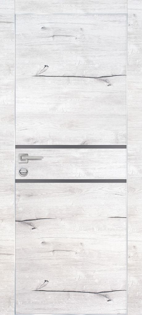 PX-18 PP дуб арктик, 550*1900 серый мателак /врезка под петли и замок AGB/ Al-кромка с 4-х ст