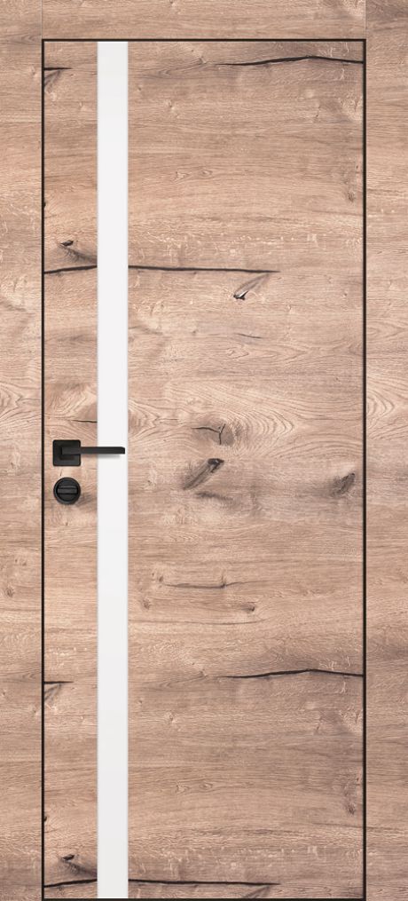 PX-8 PP дуб пацифик, 800*2000 белый мателак /врезка под петли и замок AGB/ черная кромка с 4-х ст