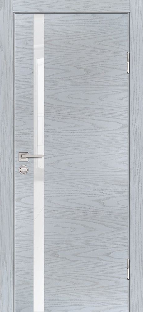 P-8 NEW PP дуб скай серый, 800*2000 стекло белоснежный лакобель