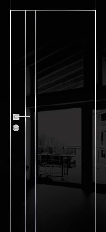 HGX-14 PET черный глянец, 600*1900 молдинг /врезка под петли и замок AGB/