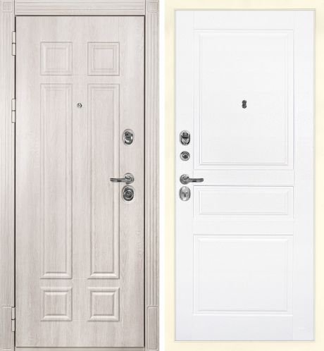 ДМ Гера-2 шагрень RAL1013, замки Kale (Дуб филад.крем ФЛ-2507/Smalta-01 эмаль Ral9003 Белый) / 860 Л