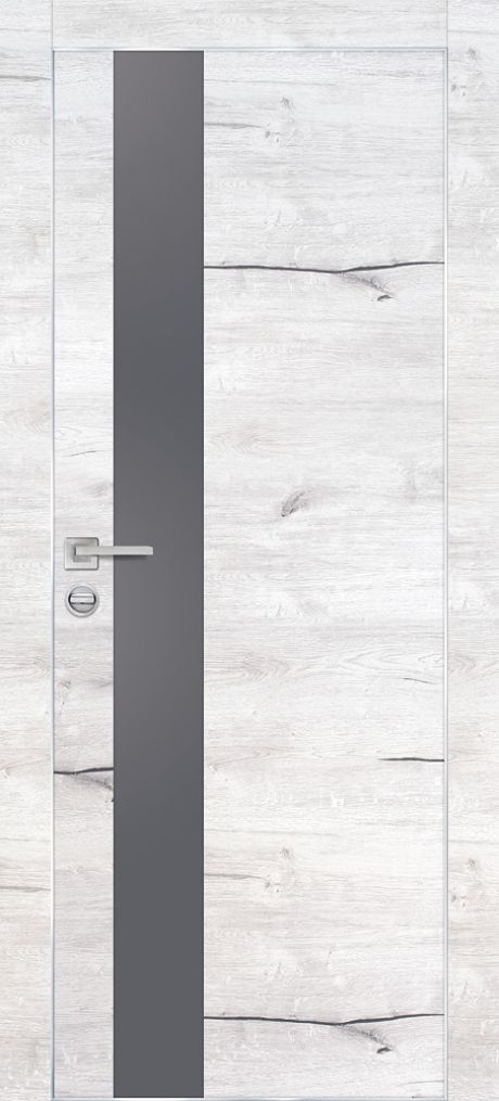 PX-10 PP дуб арктик, 900*2000 серый мателак /врезка под петли и замок AGB/ Al-кромка с 4-х ст