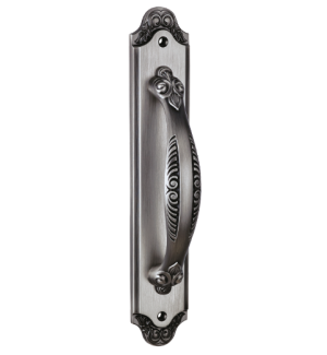 Комплект дверных ручек на планке без механизма ACANTO BL. SILVER (PL) (чернёное серебро)