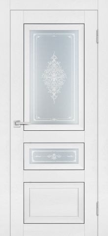 PST-29/2 Soft-touch, белый ясень ДО800*2000 ст. сатинат закаленное, Кристалайз