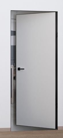 PX-0 Invisible REVERS под покраску  600*2100, кромка Черная с 4-х ст./2 пет.KronaK и замок/ ЛВ