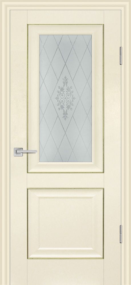 PSB-27 "Baguette" PVC ваниль ДО 700*2000, стекло с художественным рисунком