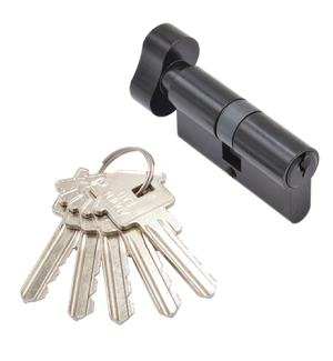 Ключевой цилиндр ADDEN BAU. CYL 5-60 KNOB BLACK (цвет ЧЕРНЫЙ) ключ-завертка, 5 ключей, 60 мм