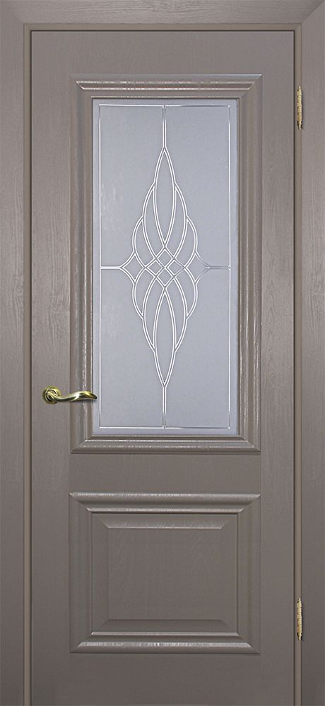 Классик-1 ПВХ каменное дерево ДО 2000х900 стекло сатинат, контурный полимер бесцветный