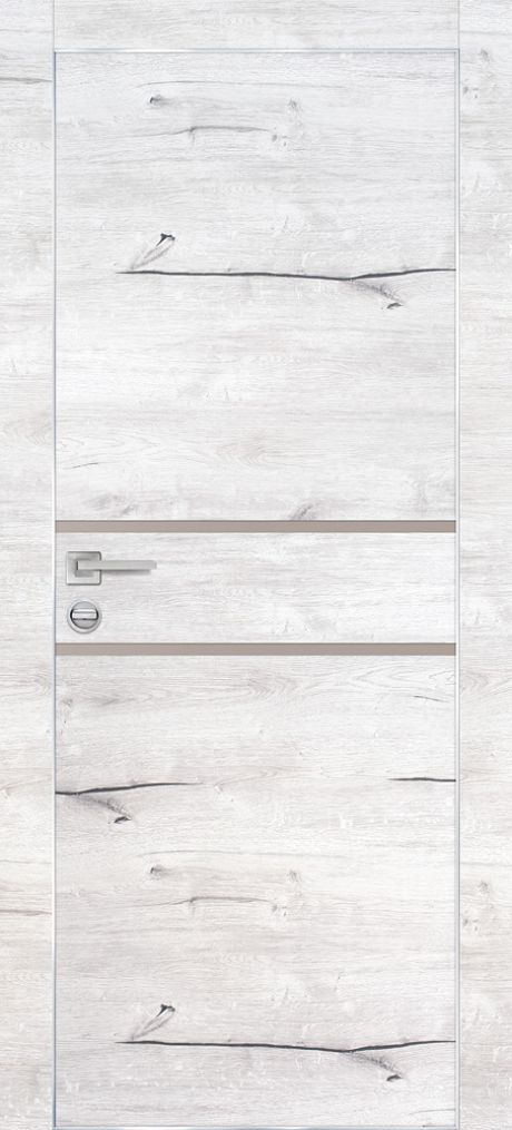 PX-18 PP дуб арктик, 600*2000 латте мателак /врезка под петли и замок AGB/ Al-кромка с 4-х ст