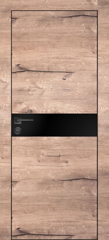 PX-13 PP дуб пацифик, 800*2000 черный мателак, черная кромка 4 ст./вр.под петли,замок AGB, 2отв.