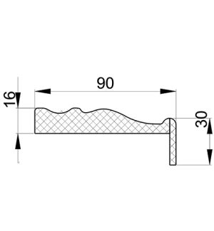 Наличник "Евро" эмаль Ral7047 светло-серый  90х16х2120, телескоп /ИД/