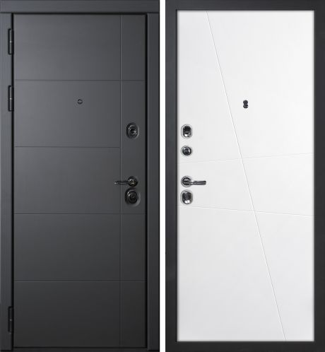 ДМ Э-1, серый муар, замки Mottura (ФП-10 серый софт/Smalta-Line 02 эмаль Белый) 960 ПР