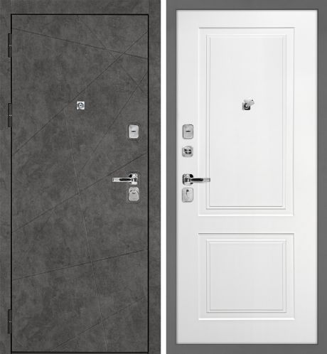 ДМ Урбан-127 муар серый, Kale 252R/Border (Бетон темный ФЛ-127 /Smalta-Line04 Ral9003 Белый) 880ПР