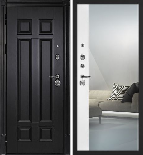 ДМ Гера-2 шагрень черн. замки Kale (Венге ФЛ-2507 /Оптима Макси,белый матовый,зеркало ) 960 Л 