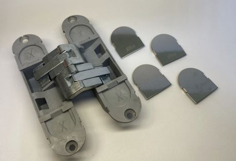 Петля скрытая без регулировки S-832 P.CHROME (материал композит, комплект накладок блестящий хром)