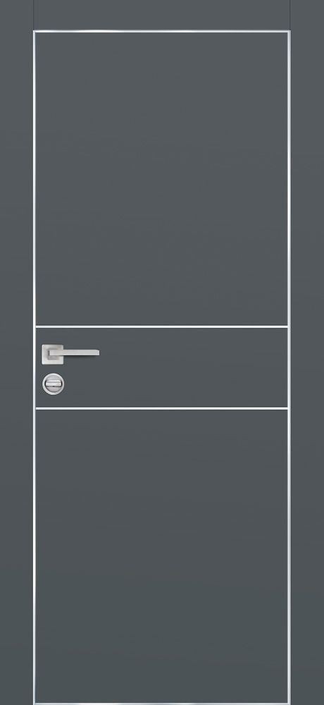 PX-15 PP графит, 900*2000 молдинг /врезка под петли и замок AGB/ AL кромка с 4-х ст