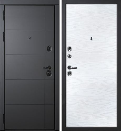 ДМ Э-1 серый муар, Mottura/Kale (ФП-10 серый софт/ гладкая PP дуб скай белый) 860 ПР