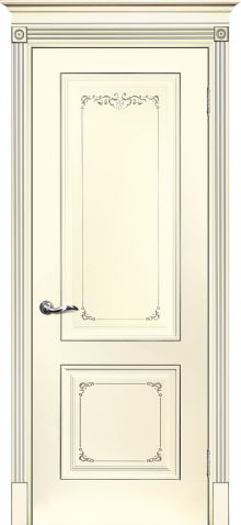 Smalta-14 ДГ 900*2000  Ral 1013 Слоновая кость, патина серебро /ИД/