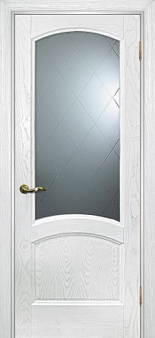 Вайт 01  Ясень айсберг, ст.гравировка Готика белое 800*2000