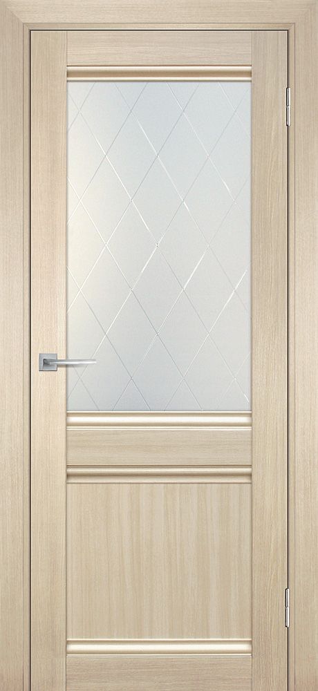 ТЕХНО 702 nanotex, капучино 800*2000 стекло сатинат, контурный полимер рисунок "Ромб"