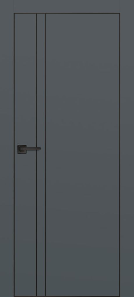 PX-20 PP графит, 900*2000 черный молдинг /врезка под петли и замок AGB/ черная кромка с 4-х ст