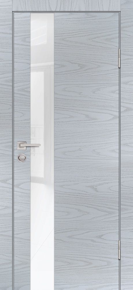 P-10 NEW PP дуб скай серый, 700*2000 стекло белоснежный лакобель