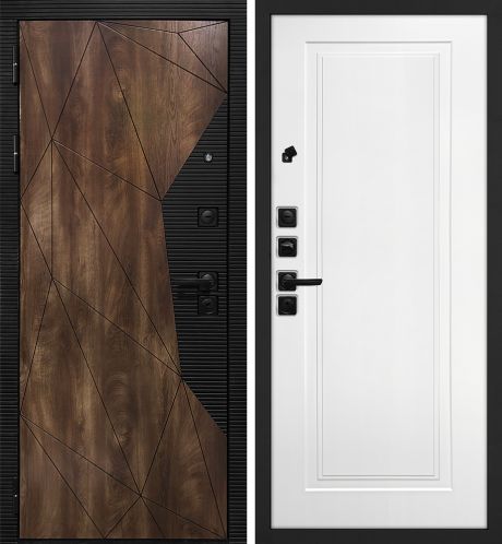 ДМ Лофт-2 шагр,черн,замкиKale(СБ101 Дуб коньяк,пат,кварц/Smalta-Line06 Ral9003 Белый) 960ПР