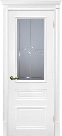Smalta-06  ДО800*2000  Ral9010 Молочный, ст.матовое с гравировкой /Л/