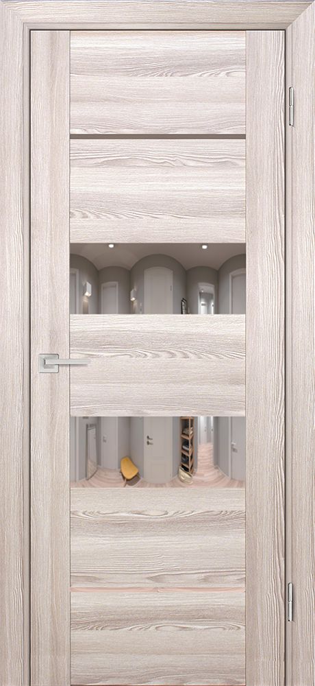 PSK-6 nanotex, ривьера крен-экрю ДГ2000х400 стекло зеркало светлое