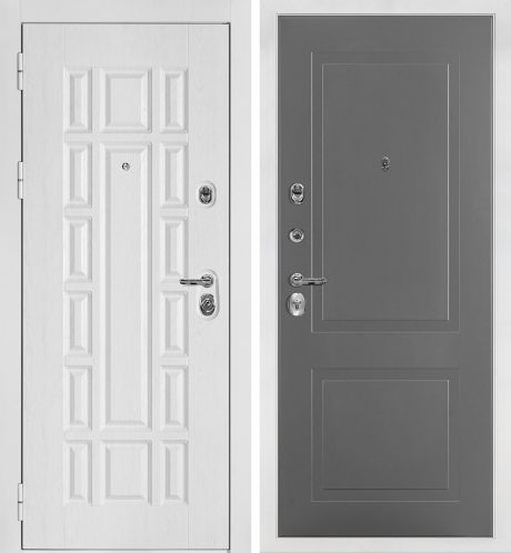 ДМ Квадро-124 белая шагрень, Kale 252R/Border (Белый дуб факт. ФЛ-124 /PR-167 Серый) 980 Л