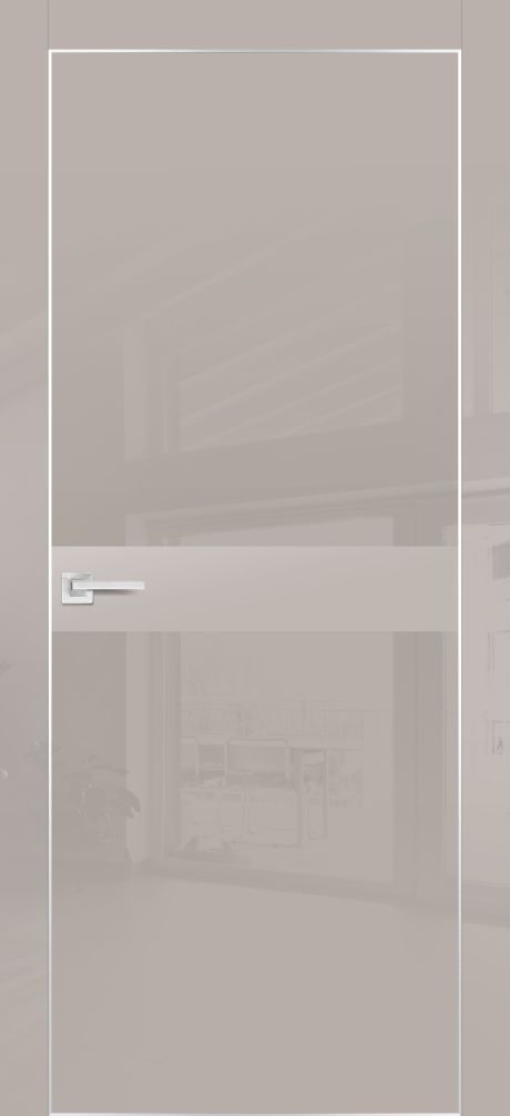 HGX-13 PET латте глянец, 550*1900 стекло латте мателак /врезка под петли и замок AGB/, 2отв.