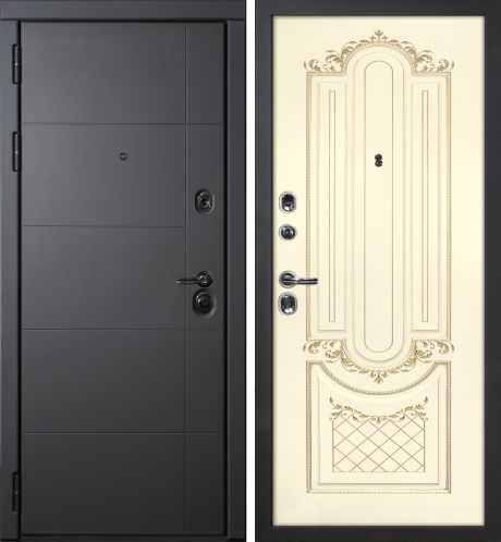 ДМ Э-1,серый муар,замки Mottura(ФП-10 серый софт/Smalta-13 эмаль Ral1013 Cлон.кость пат.золото)860ПР