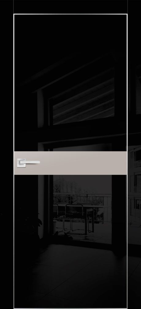 HGX-13 PET черный глянец, 550*1900 стекло латте мателак /врезка под петли и замок AGB/, 2отв.